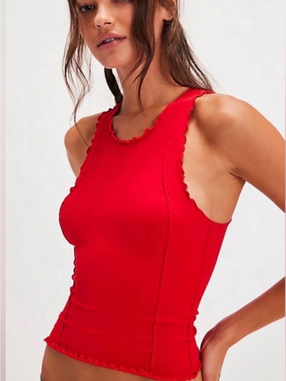 NWT Free People Better This Way Tank in Cherry